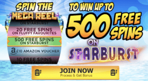 500 Free Spins on Starburst and Fluffy Favourites!